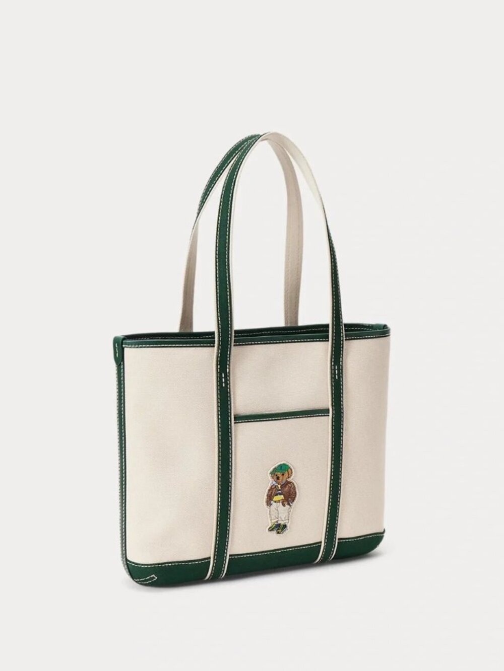Polo Ralph Lauren Fall Bear Tote in Ecru & Juniper Womens Bag - Picture 13 of 13